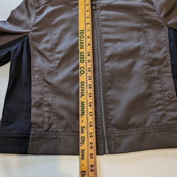 Athleta Left Bank Bomber Jacket Brown/Black Women's XL - Picture 9 of 10